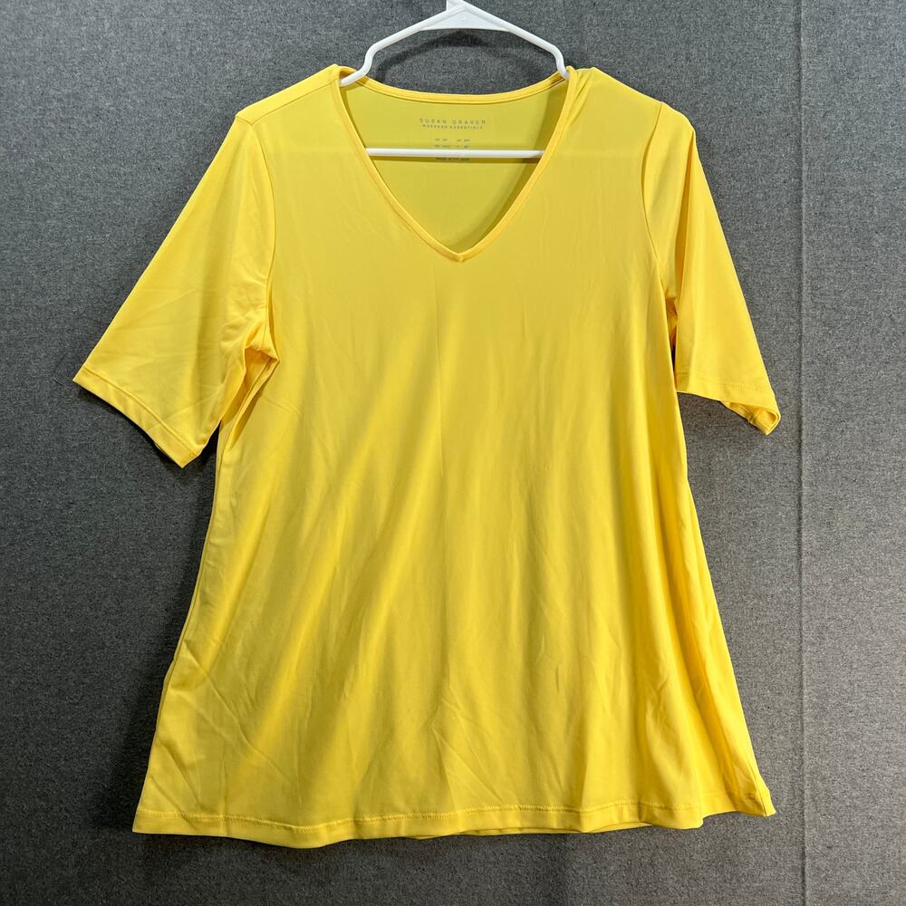 Susan Graver Modern Essentials Petite Liquid Liquid Tunic Lemonade Size PS
